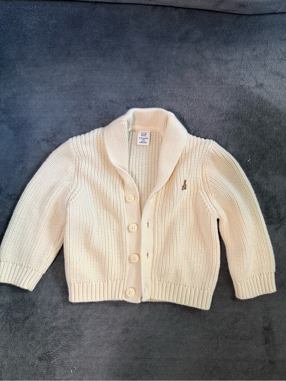 GAP Cream Shawl Collar Knit Cardigan for Kids